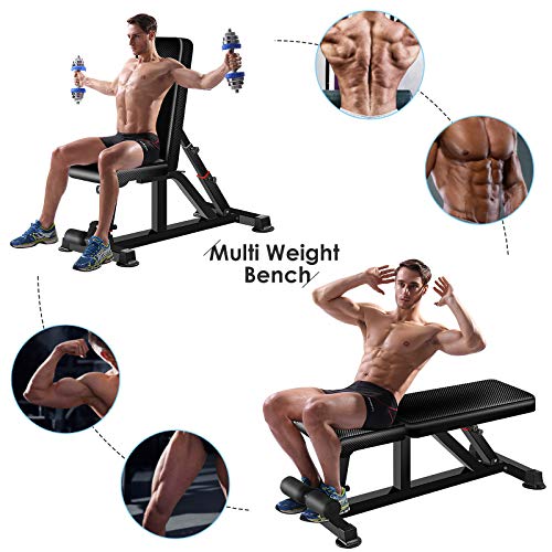Femor Banco Plegable de Pesas, Banco Multifunción de Ejercicio, Banco de Abdominales 2en1 con Cuerda, Respaldo Ajustable de 7/11 Posiciones,Cargable hasta 120/200kg, Gimnasio en Casa Femor Banco Plegable de Pesas, Banco Multifunción de Ejercicio, Banco de Abdominales 2en1 con Cuerda, Respaldo Ajustable de 7/11 Posiciones,Cargable hasta 120/200kg, Gimnasio en Casa