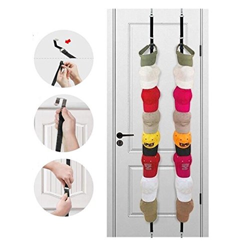 Fengh Útil soporte para gorras de béisbol, para almacenamiento de bolsos, organizador para puerta o armario, color negro Fengh Útil soporte para gorras de béisbol, para almacenamiento de bolsos, organizador para puerta o armario, color negro