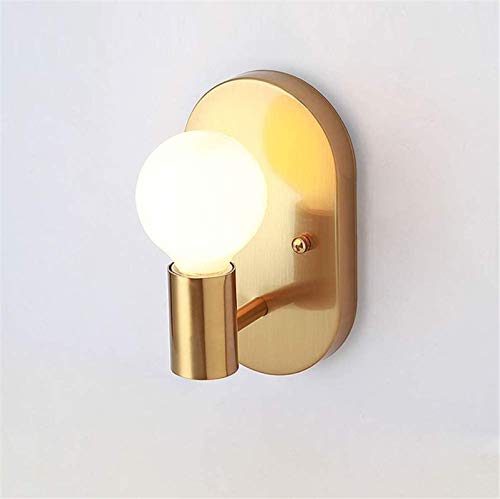 FengLing Simple Moderno Moderno Interior Pared E27 Creative Outlet Fashion Oval Gold Metal Iron Fresh Hierro Lámpara de Pared pequeña para la Sala de Estar Dormitorio Restaurant Hallu