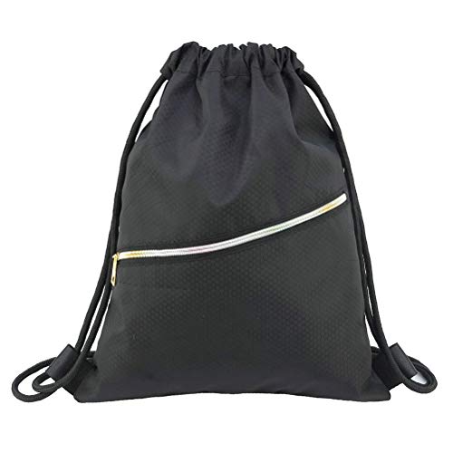 FENICAL Mochila con cordón Gymsack Bolsa de Cuerdas Mochila Deportes atlético Saco de Gimnasio para Hombres Mujeres niños (Negro) FENICAL Mochila con cordón Gymsack Bolsa de Cuerdas Mochila Deportes atlético Saco de Gimnasio para Hombres Mujeres niños (Negro)