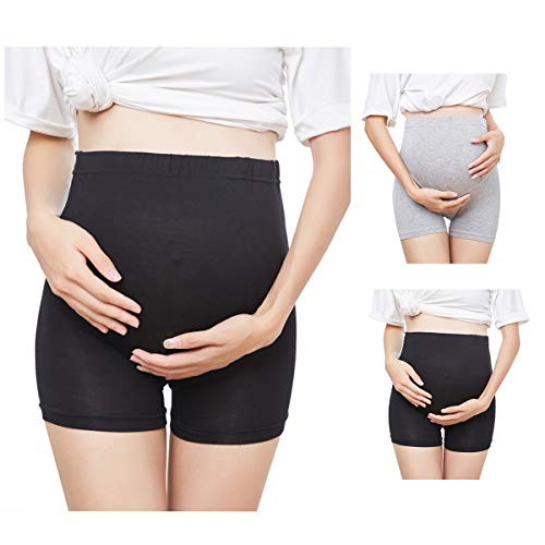 FEOYA Braguita de premamá de Cintura Alta para Maternidad Embarazada Premamá Leggins Pantalones Cortos Mujer Soporte Abdominal Faja de Maternidad Ropa Interior