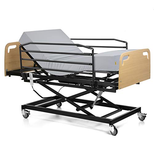 Ferlex - Cama articulada con Carro Elevador | Cabecero y Piecero | Colchón Sanitario viscoelástico | Barandillas abatibles (90x190) Ferlex - Cama articulada con Carro Elevador | Cabecero y Piecero | Colchón Sanitario viscoelástico | Barandillas abatibles (90x190)