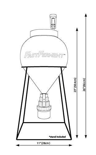 Fermentador cónico de plástico de 11 litros/3 galones, pequeño fermento rápido con soporte + tarro de cristal colección