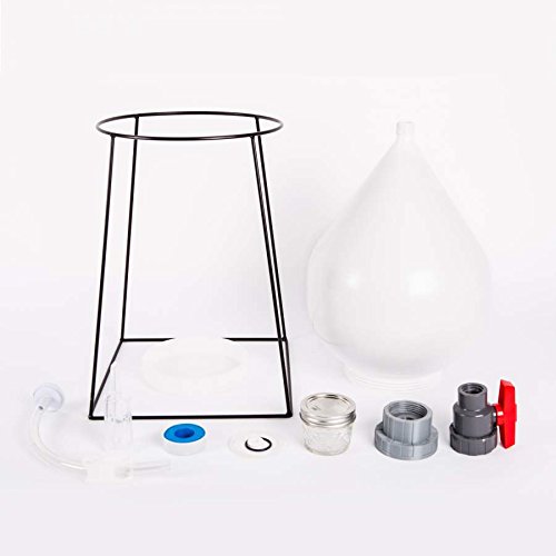 Fermentador cónico de plástico de 11 litros/3 galones, pequeño fermento rápido con soporte + tarro de cristal colección Fermentador cónico de plástico de 11 litros/3 galones, pequeño fermento rápido con soporte + tarro de cristal colección