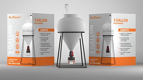 Fermentador cónico de plástico de 11 litros/3 galones, pequeño fermento rápido con soporte + tarro de cristal colección