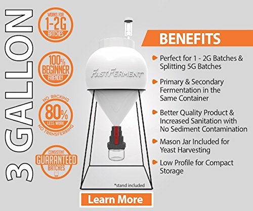 Fermentador cónico de plástico de 11 litros/3 galones, pequeño fermento rápido con soporte + tarro de cristal colección Fermentador cónico de plástico de 11 litros/3 galones, pequeño fermento rápido con soporte + tarro de cristal colección