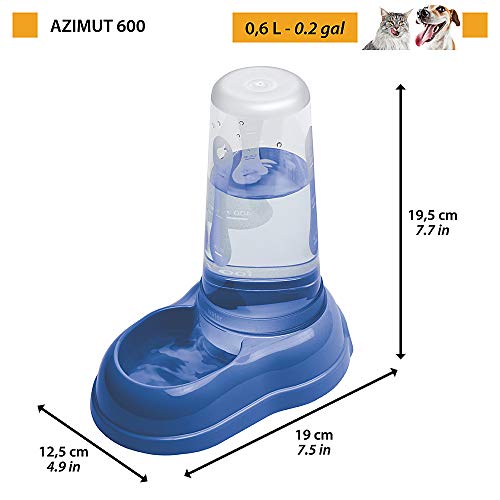 Ferplast Dispensador de Comida o Agua para Perros y Gatos AZIMUT 600, croquetas, Comida Seca o Agua, 0,6 L, Plástico, Depósito Transparente, Base Antideslizante, 12,5 x 19 x h 19,5 cm Azul Marino Ferplast Dispensador de Comida o Agua para Perros y Gatos AZIMUT 600, croquetas, Comida Seca o Agua, 0,6 L, Plástico, Depósito Transparente, Base Antideslizante, 12,5 x 19 x h 19,5 cm Azul Marino