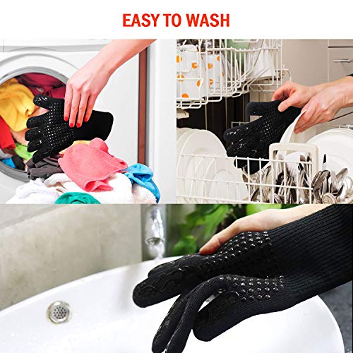 Fesoar Guantes de Barbacoa,Guantes para Horno,Guantes de Cocina,Oven Gloves Resistencia Térmica hasta 1472 ° C,Certificación EN407 de protección contra Alta Temperatura (1 Par) (Negro) Fesoar Guantes de Barbacoa,Guantes para Horno,Guantes de Cocina,Oven Gloves Resistencia Térmica hasta 1472 ° C,Certificación EN407 de protección contra Alta Temperatura (1 Par) (Negro)