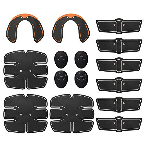 Festnight 15pcs Electroestimulador Muscular Abdominales Ejercicio en Casa, EMS Estimulación Muscular/ABS Estimulador Abdominal/Maquina Abdominales Glúteo Piernas Brazos para Hombre Mujer