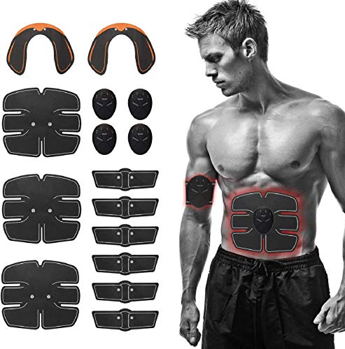 Festnight 15pcs Electroestimulador Muscular Abdominales Ejercicio en Casa, EMS Estimulación Muscular/ABS Estimulador Abdominal/Maquina Abdominales Glúteo Piernas Brazos para Hombre Mujer