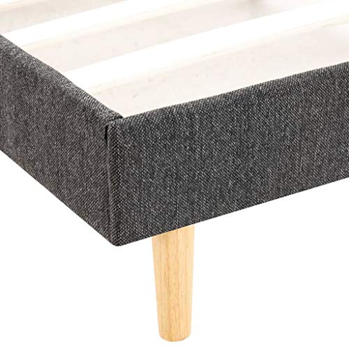 Festnight Estructura de Cama de Tela Gris Topo 208 x 125 x 82,5 cm / 200 x 120 cm, Estructura de Cama, Somier Basic Cama, Marco de Madera, Muebles Bonitos Cama de Matrimonio Moderna Somier