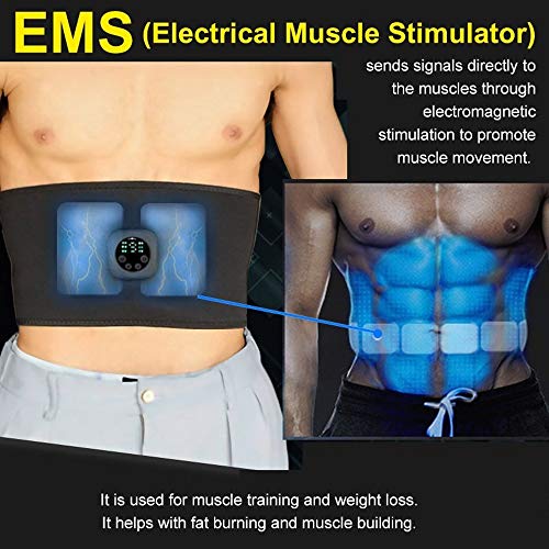 Festnight Inteligente Unisex USB Recargable Fitness Trainer Cinturón Pantalla LED Estimulador Muscular eléctrico Pegatina Muscular Abdominal Dispositivo de Entrenamiento Muscular casero