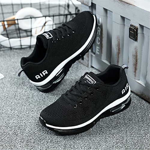 Fexkean Hombre Mujer Zapatillas de Deporte Zapatos Deportivos Aire Libre y Deportes Zapatillas de Running Gimnasia(A35White38)