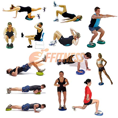 FFitness Balance Cushion (34 cm) - Almohada de aire hinchable para equilibrio (Core Stability, gimnasia postural, rehabilitación, propiocepción, fortalecimiento abdominal, pilates, yoga), Verde