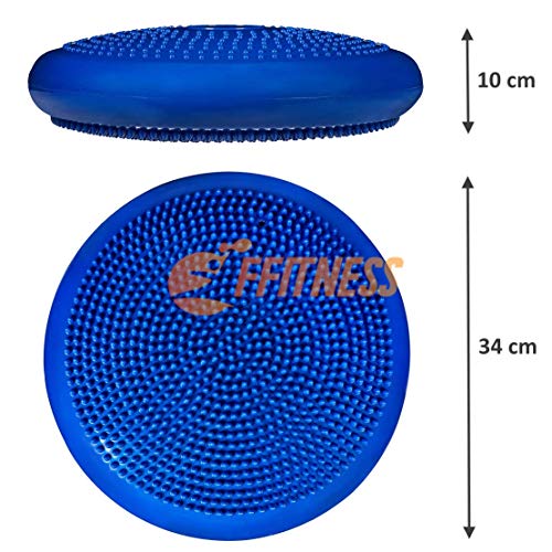 FFitness Balance Cushion (34 cm) - Almohada de aire hinchable para equilibrio (Core Stability, gimnasia postural, rehabilitación, propiocepción, fortalecimiento abdominal, pilates, yoga), Verde