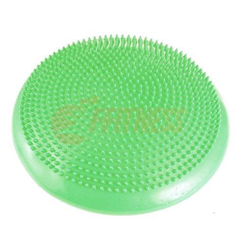 FFitness Balance Cushion (34 cm) - Almohada de aire hinchable para equilibrio (Core Stability, gimnasia postural, rehabilitación, propiocepción, fortalecimiento abdominal, pilates, yoga), Verde