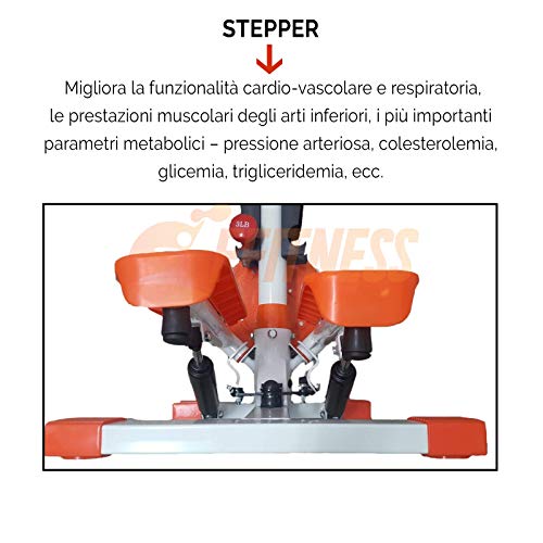 FFitness Stepper Twister Ffitnes, Herramienta Profesional multifunción para el hogar, Unisex, Adulto, Blanco, Mediano