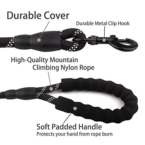 FhodigogoZD Correa para Perro (Negro) 1,8 m Correa de Perro Fuerte con Mango Acolchado cómodo y roscas Altamente Reflectantes parapara Perros Grandes o Medianos Adecuado (A) FhodigogoZD Correa para Perro (Negro) 1,8 m Correa de Perro Fuerte con Mango Acolchado cómodo y roscas Altamente Reflectantes parapara Perros Grandes o Medianos Adecuado (A)