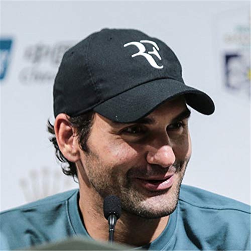 FHSOHG Marca Unisex Gorras de Tenis Roger Federer Daddy Hat Deporte Gorra de béisbol Algodón Bordado 3D Tennis Hat F Letra