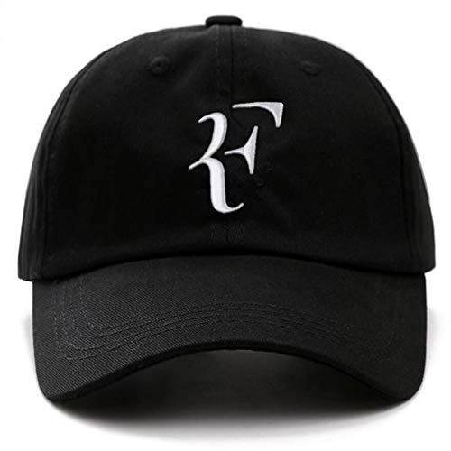 FHSOHG Marca Unisex Gorras de Tenis Roger Federer Daddy Hat Deporte Gorra de béisbol Algodón Bordado 3D Tennis Hat F Letra