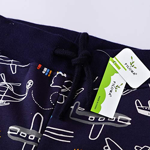 FILOWA Pantalones Deportivos Niños Chándal Joggers Negro Helicóptero Elástico Cintura Cordón Algodón Escuela Jogging Pantalones Otoño Invierno Infantil 2-7 años