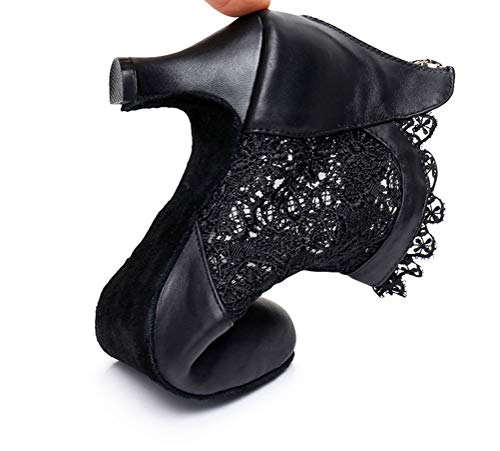 Find Nice Botines de baile latino para mujer, con cierre de cremallera y puntera cerrada, color Negro, talla 39 EU Find Nice Botines de baile latino para mujer, con cierre de cremallera y puntera cerrada, color Negro, talla 39 EU