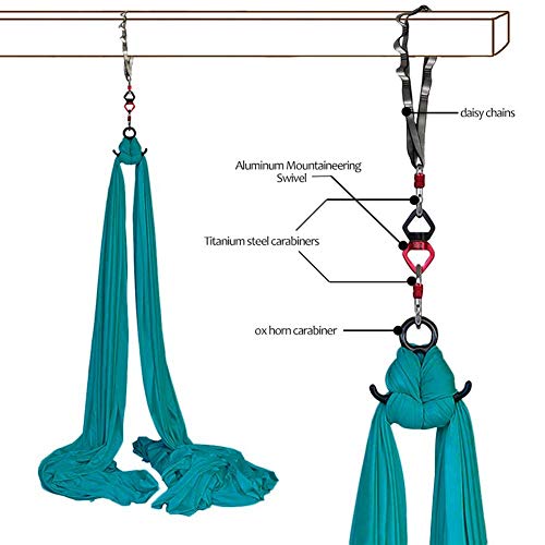 Findema Juego de Hamacas de Yoga Aéreo Baile Acrobático Tejido De Seda Swing para Volar en Casa con Mosquetón Cadena De Margaritas para Yoga Pilates Antigravedad Findema Juego de Hamacas de Yoga Aéreo Baile Acrobático Tejido De Seda Swing para Volar en Casa con Mosquetón Cadena De Margaritas para Yoga Pilates Antigravedad
