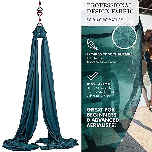 Findema Juego de Hamacas de Yoga Aéreo Baile Acrobático Tejido De Seda Swing para Volar en Casa con Mosquetón Cadena De Margaritas para Yoga Pilates Antigravedad