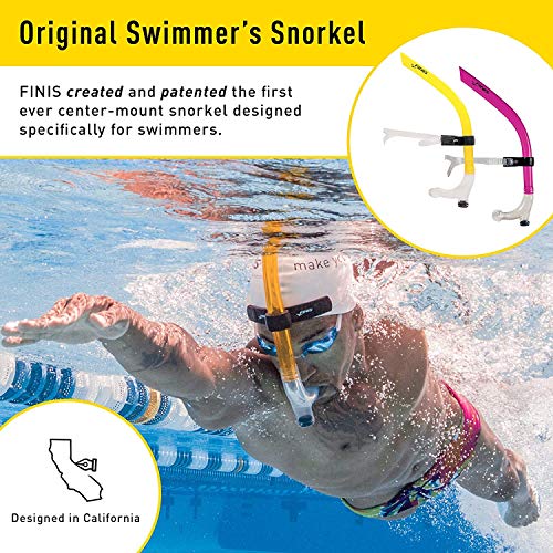 Finis - Tubo de respiración para natación, color amarillo Finis - Tubo de respiración para natación, color amarillo