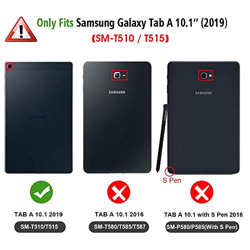 Fintie Funda Compatible con Samsung Galaxy Tab A 10.1 2019 - Trasera Transparente Mate Carcasa Ligera con Función de Soporte para Modelo de SM-T510/T515, Mármol Rosa