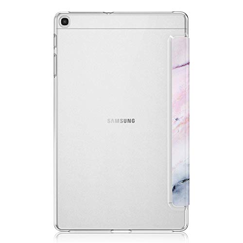 Fintie Funda Compatible con Samsung Galaxy Tab A 10.1 2019 - Trasera Transparente Mate Carcasa Ligera con Función de Soporte para Modelo de SM-T510/T515, Mármol Rosa