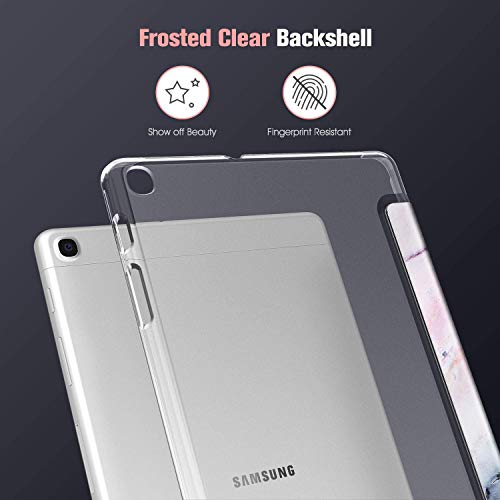 Fintie Funda Compatible con Samsung Galaxy Tab A 10.1 2019 - Trasera Transparente Mate Carcasa Ligera con Función de Soporte para Modelo de SM-T510/T515, Mármol Rosa