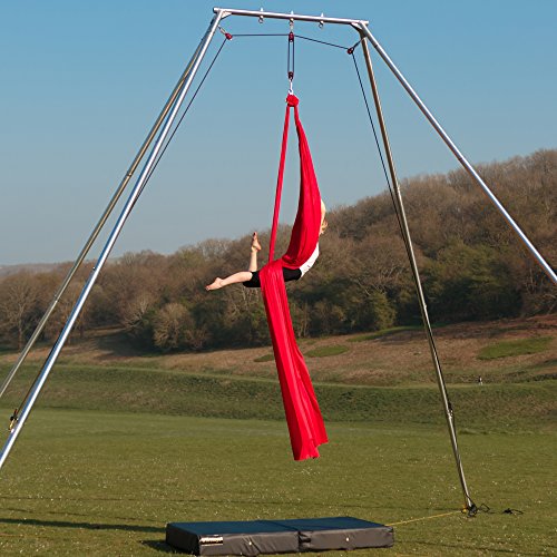 Firetoys - Telas para acrobacias aéreas profesional, tamaño mediano, seda elástica (soporta 128 kg), 32' (10m), Rosado