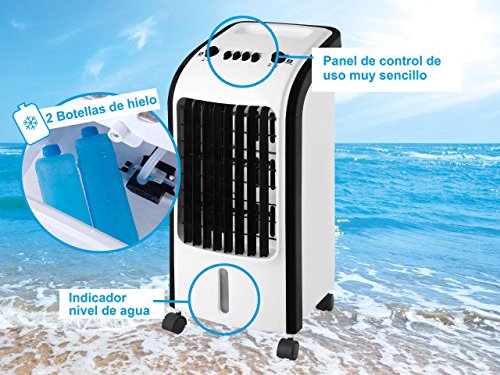 Firstline Europa Enfriador de Aire Climatizador Evaporativo de bajo Consumo 60W. Humidificador. 3 Niveles de Potencia. Portatil y Fácil de Usar FRESHI F460