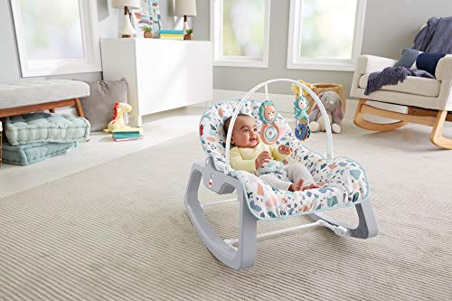 Fisher-Price 2-en-1 Transat Évolutif Terrazzo Bébé Avec Vibrations Apaisantes Hamaca con Vibraciones relajantes, se Puede Usar Desde el Nacimiento hasta 18kg (Mattel GWD39)