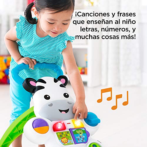 Fisher-Price - Cebra parlanchina primeros pasos - andador bebes - 6 meses - 3 años (Mattel DLD87)