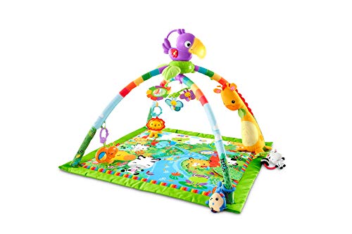 Fisher-Price - Gimnasio Deluxe Animalitos de la Selva, Manta de Juego Bebé (Mattel GXC35), Embalaje sostenible