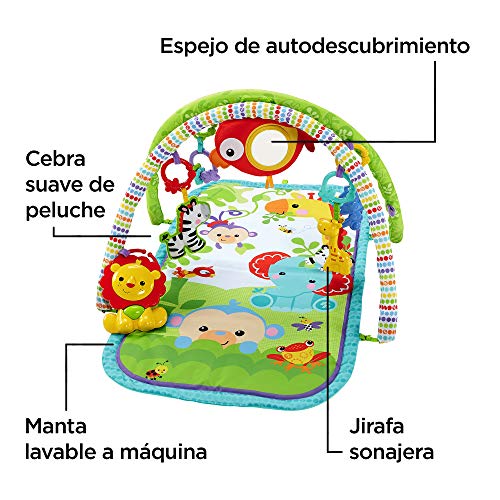 Fisher-Price - Gimnasio Musical Animalitos De La Selva, Manta De Juego Bebé (Mattel CHP85), Embalaje estándar Fisher-Price - Gimnasio Musical Animalitos De La Selva, Manta De Juego Bebé (Mattel CHP85), Embalaje estándar