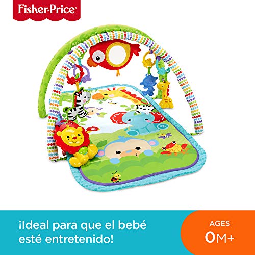 Fisher-Price - Gimnasio Musical Animalitos De La Selva, Manta De Juego Bebé (Mattel CHP85), Embalaje estándar