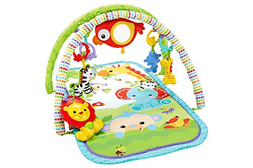 Fisher-Price - Gimnasio Musical Animalitos De La Selva, Manta De Juego Bebé (Mattel CHP85), Embalaje estándar