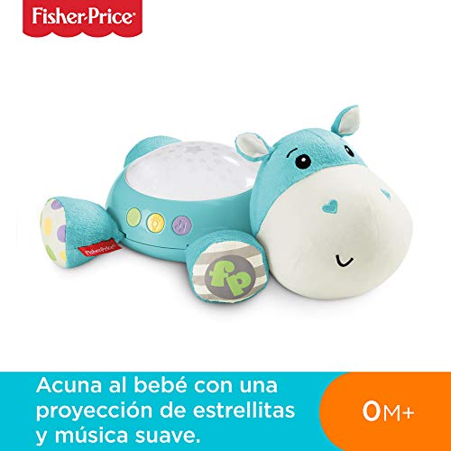 Fisher-Price Hipopótamo dulces sueños, juguete de cuna para bebé (Mattel CGN86), peluches, azul