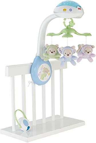 Fisher-Price Móvil ositos voladores, juguete de cuna proyector para bebé (Mattel CDN41)