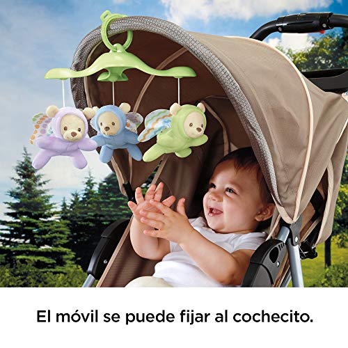 Fisher-Price Móvil ositos voladores, juguete de cuna proyector para bebé (Mattel CDN41)