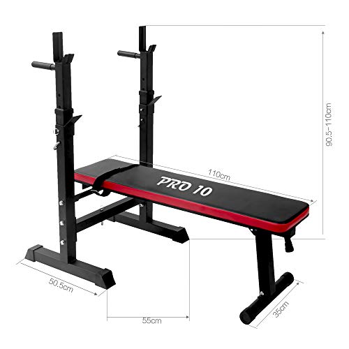 FIT-FORCE Banco de musculación multifunción Plegable Pro10 Modelo ES544