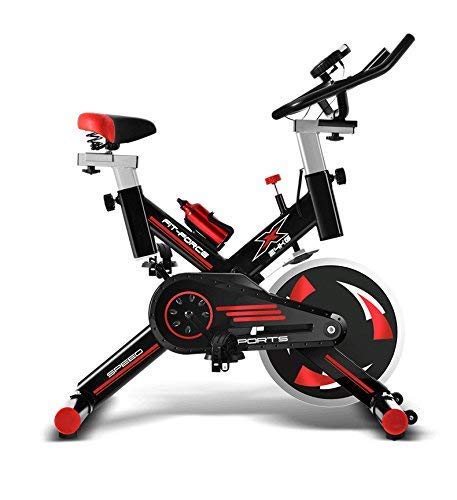 FIT-FORCE Bici Spinning X24KG con Volante de inercia de 24kg Negro