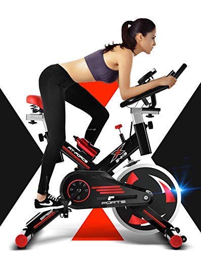 FIT-FORCE Bici Spinning X24KG con Volante de inercia de 24kg Negro