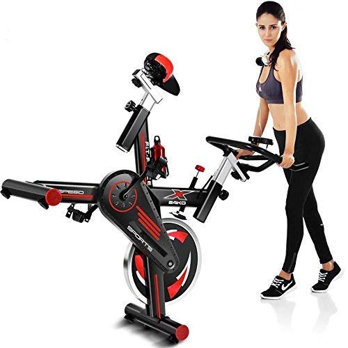 FIT-FORCE Bici Spinning X24KG con Volante de inercia de 24kg Negro