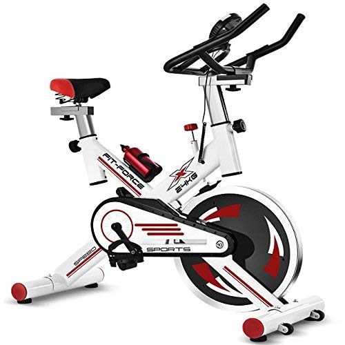 FIT-FORCE Bicicleta estática X24KG con Volante de inercia de 24 Kilos Blanco