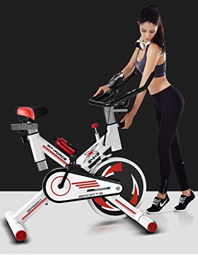 FIT-FORCE Bicicleta estática X24KG con Volante de inercia de 24 Kilos Blanco