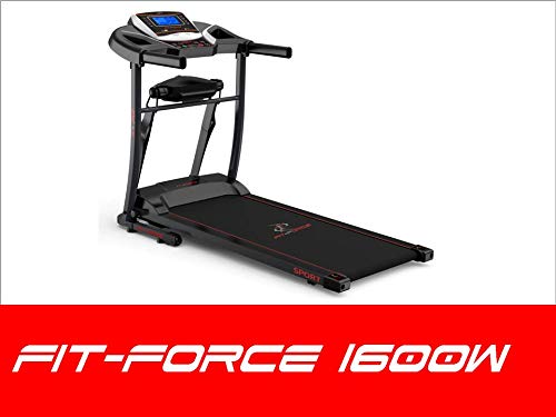 FIT-FORCE Cinta de Correr Plegable 1600W con masajeadora USB AUX y Dos Altavoces 1.5CV